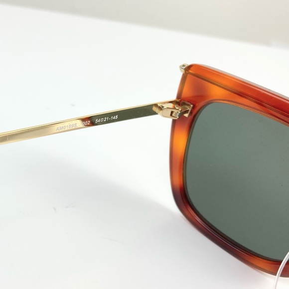 ALEXANDER MCQUEEN 54mm Square Sunglasses, Havana Gold/Green - Picture 3 of 4